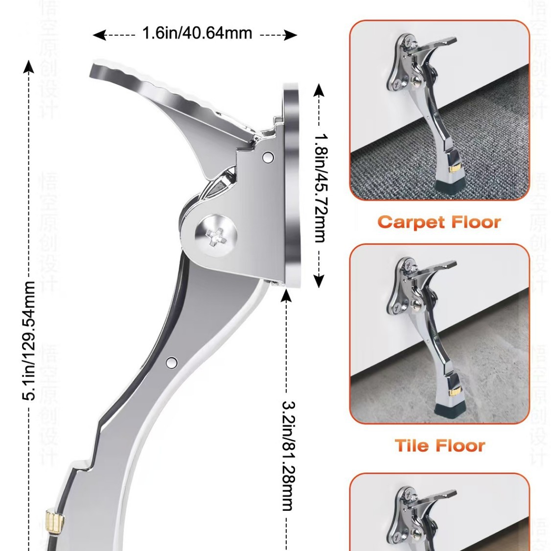 锌合金阻门器门挡马蹄活动门挡器家用式房门限位器防撞门档