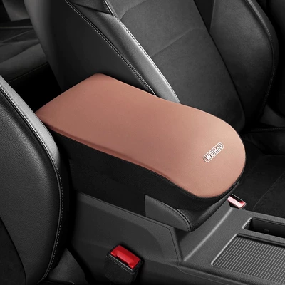 Armrest box pad comfortable memory cotton car armrest - dark-brown