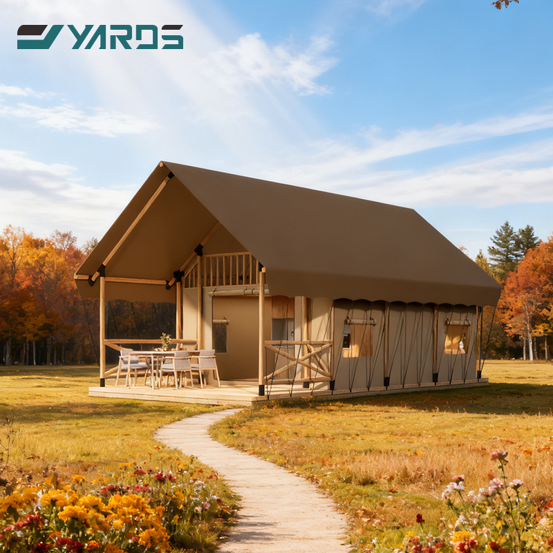 雅奢度假村露营基地双层阁楼民宿帐篷木屋带卫生间带阳台住宿篷房