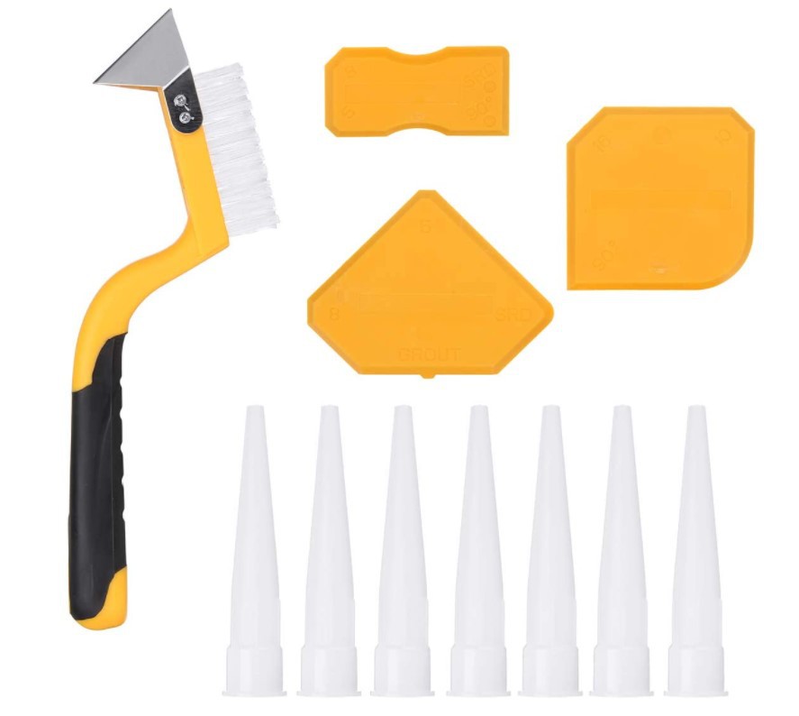 瓷砖清洁刀美缝工具刮胶器玻璃胶刮刀塑料刮板11件套