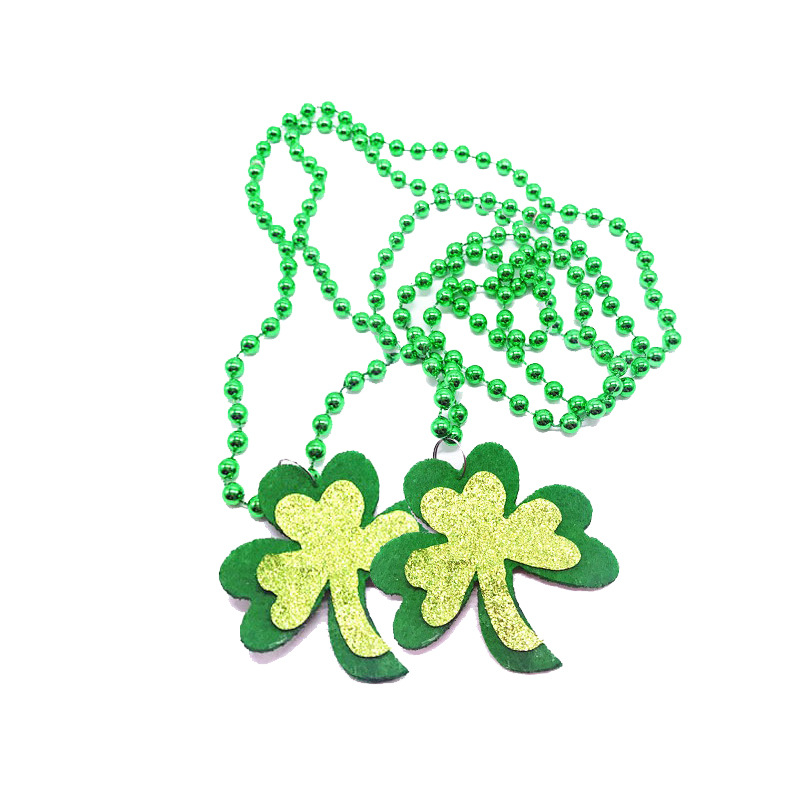 1 Piece Quantity St. Patrick Shamrock Hat Plastic Party Costume Props Necklace 1 Piece