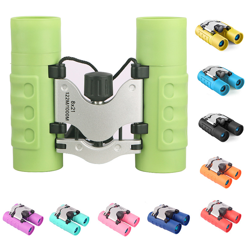 亚马逊热销8x21高倍高清儿童双筒望远镜多色迷你一件代发