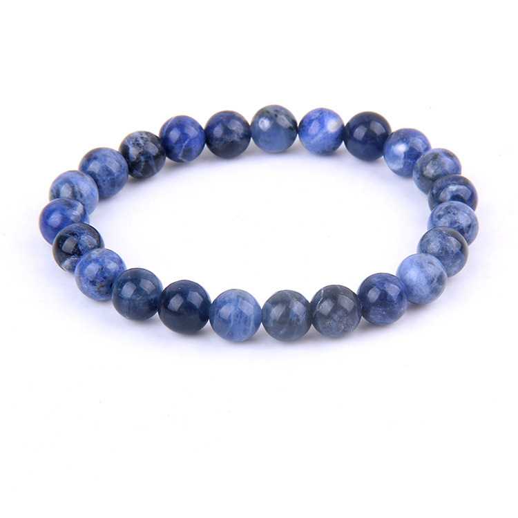 Pulsera de cuentas de piedra natural directa de fábrica azul oro viejo patrón azul pulsera de mineral de hierro negro pulsera terminada al por mayor