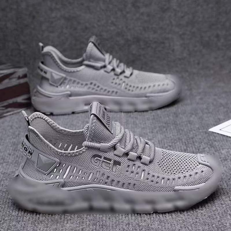 Men's Summer New Mesh Breathable Casual Shoes, Trendy Versatile Hollow Out Slip-On Shoes in Solid Color