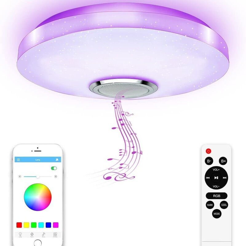 [New Promotions] Bluetooth music ceiling lamp RGBCCT smart APP remote control colorful LED audio bedroom lamp