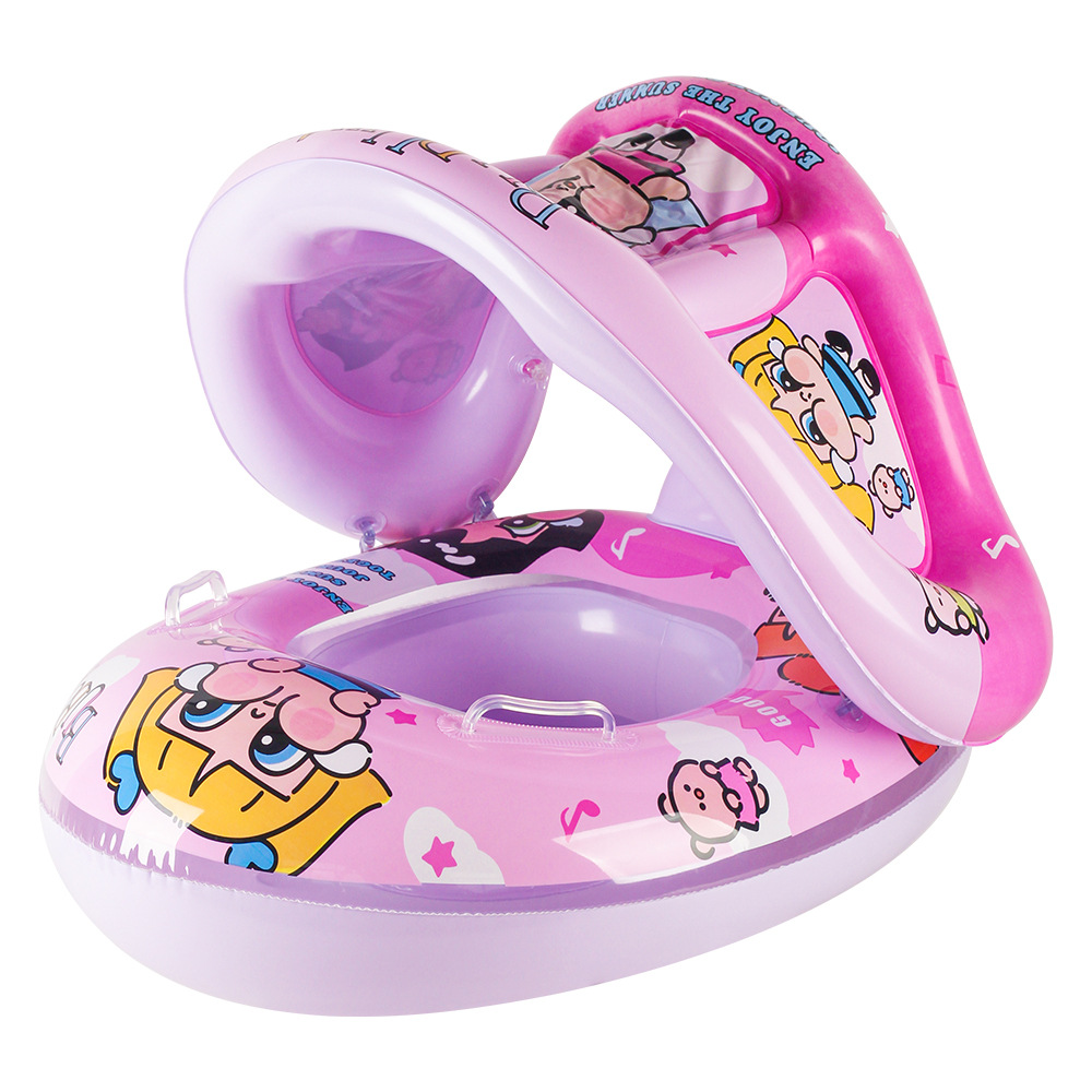 Xia Le bebé anillo de natación a prueba de sol con volante asiento de bebé barco cuerno barco hogar niños natación anillo piscina juguete