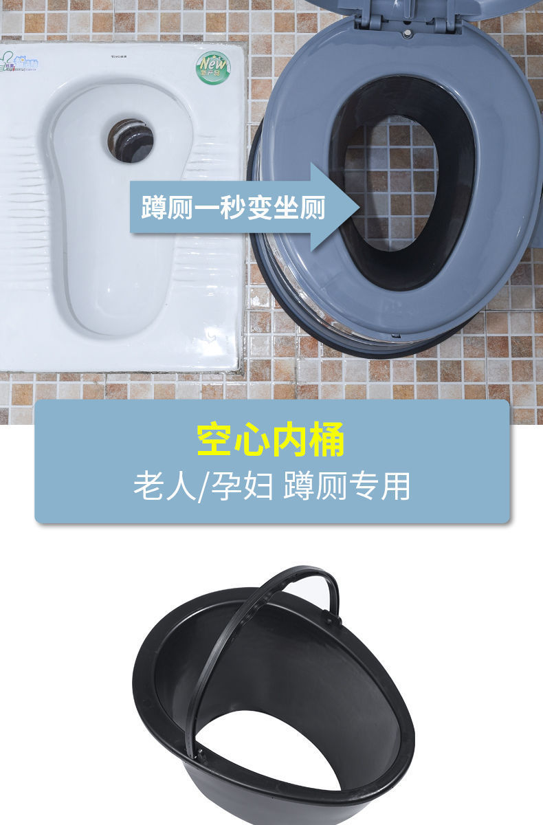 Covered toilet stool, mobile toilet, suitable for pregnant women, camping workers, 80-year-old grandma, manufacturer, one piece, cross-border direct delivery undefined