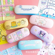 厂家批发卡通系列眼镜盒儿童近视光学框架便携抗压手工印花眼镜盒