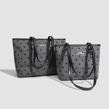 复古大容量包包波点女2024新款潮韩国百搭托特包大容量单肩通勤包