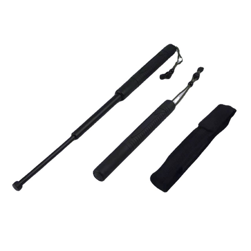 Outdoor folding cane telescopic hiking hiking mountaineering rods defense body three sections of telescopic plastic soft stick 5