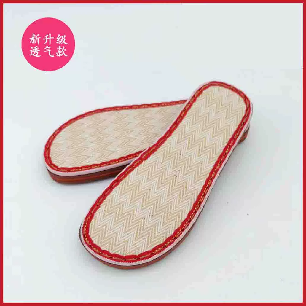 Льняная льняная поверхность на танкетке, нескользящая износостойкая подошва для летних сандалий ручной работы из плетеной резины с крючком