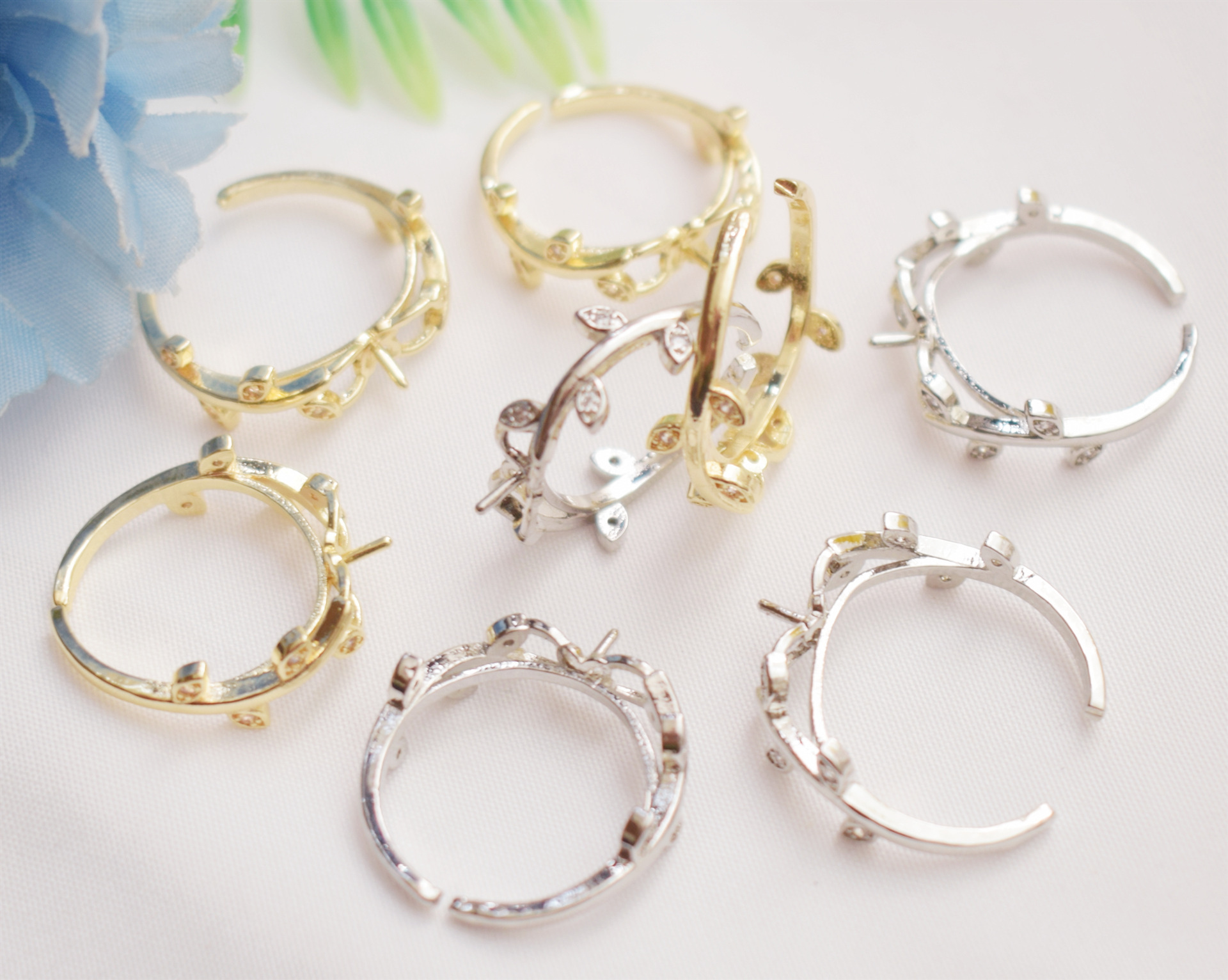 25g Weight Rack Plated, Plated Gold Plating Process Ring Setting-Accessories Jewelry Making Type 17.3mm Jewelry Making Size 14K Gold Plated, White Gold Plated Plating Material DIY Jewelry Accessories Classification 10 PCS/Package Quantity Copper Material Leaf, Heart Shape Pattern Tassel, Plating, Flakes Design Elegant, Simple Style Style 10 PCS/Package 17.3mm Copper 14K Gold Plated White Gold Plated Leaf Heart Shape Ring Setting-Accessories 4