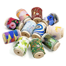 纯棉印刷布条毛边流苏款式支持普通或者烫金印刷包装带蝴蝶结装饰