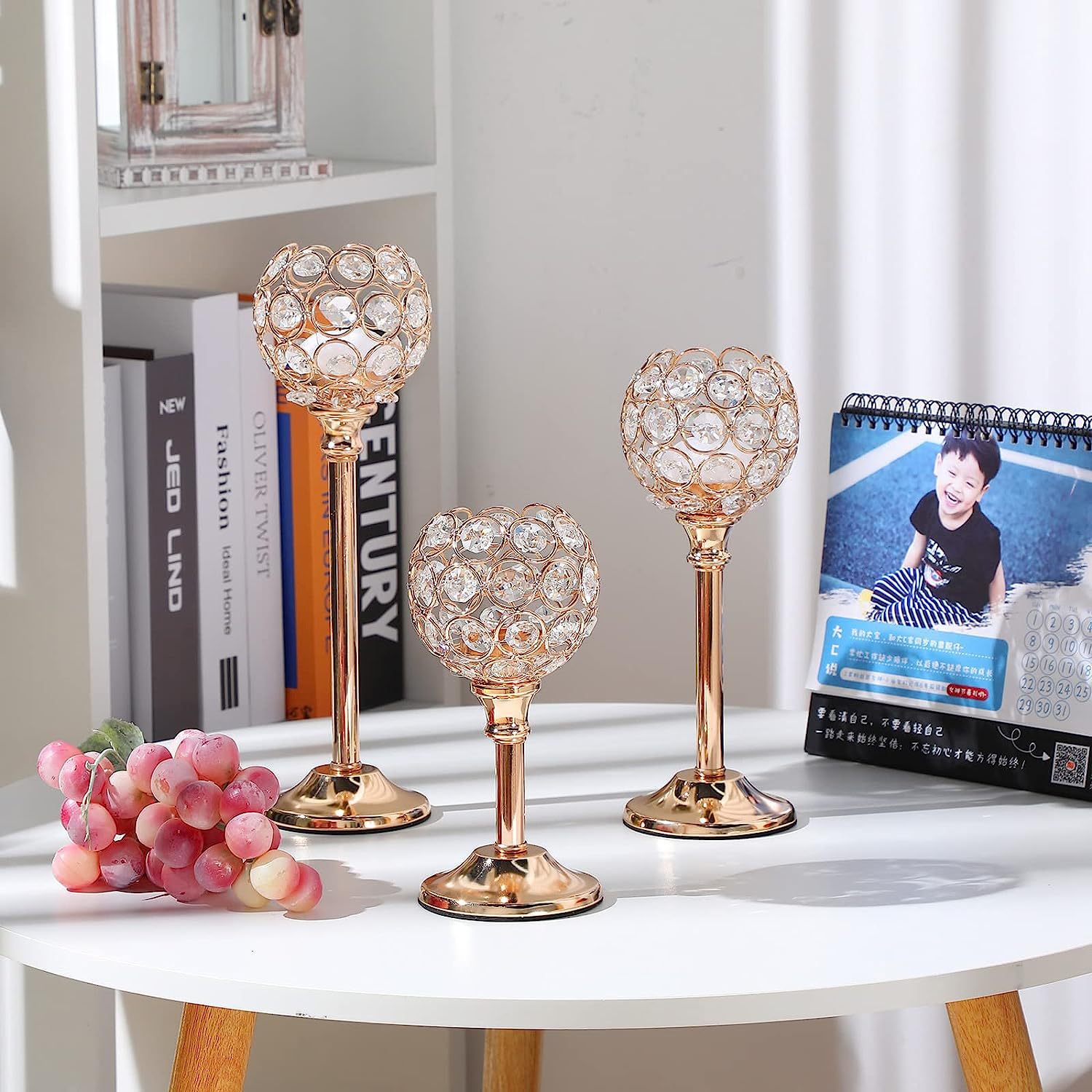 Mini candelabro de cristal transfronterizo, adornos creativos de galvanoplastia, boda, hotel, hogar, accesorios de decoración para cena a la luz de las velas