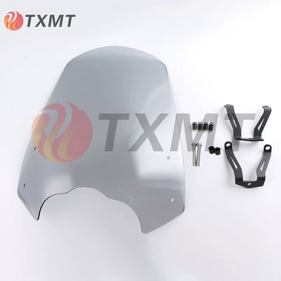 Suitable for Kawasaki Vulcan S 650 Modified Car Heightening Front Windshield Windshield Windshield (Motorcycle front windshield) - smoky-gray