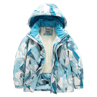 Children's Ski Suit 2024 Winter New Boys and Girls Lamb Fleece Jacket Northeast Snow Village Travel Ski Equipment