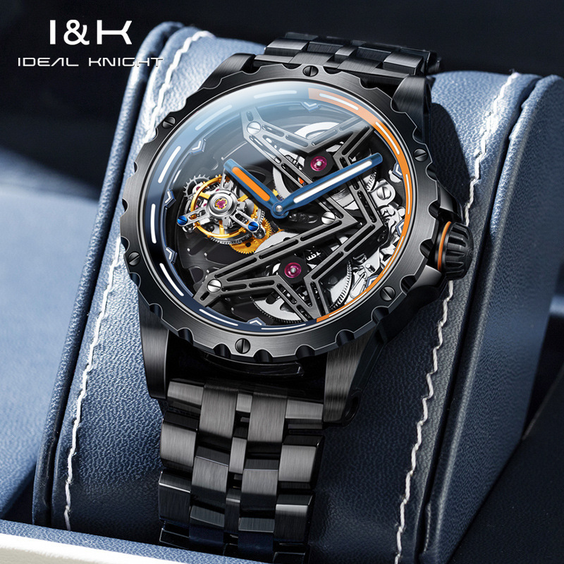 Ideal Knight's New Product Great Wall Series Tourbillon Mechanical Watch, National Trend Hollow-Out Luminous Waterproof Men's Watch