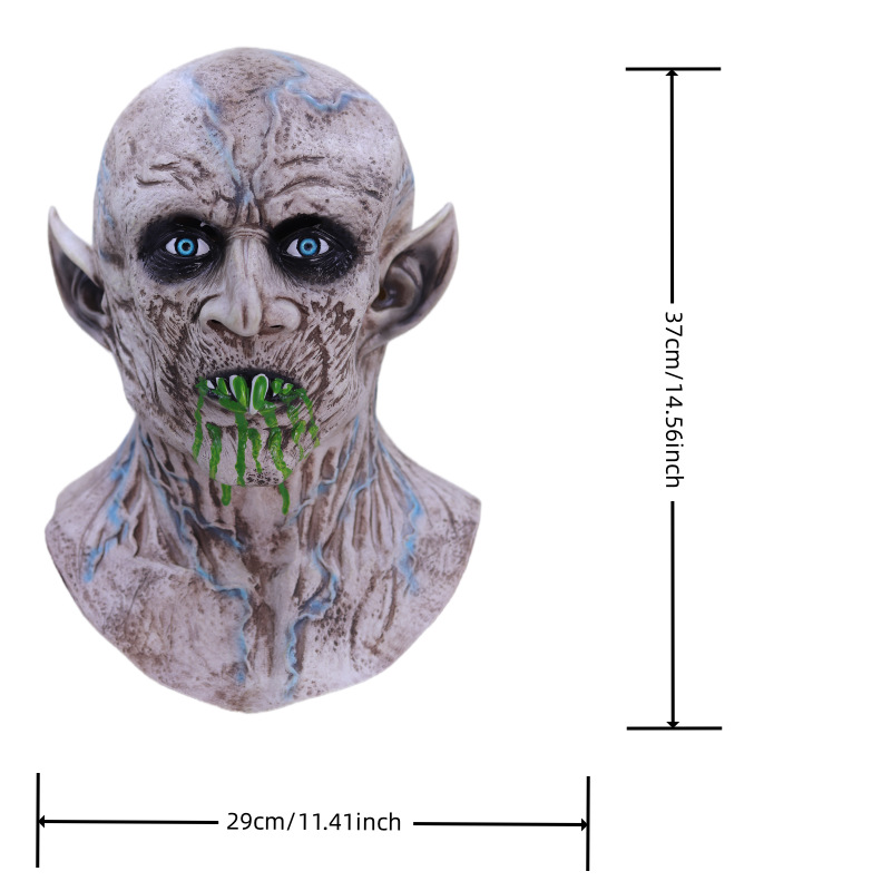 2025 nueva máscara de látex de Halloween, colmillos de miedo, fiesta de baile de vampiros, cosplay, camino de disfraces