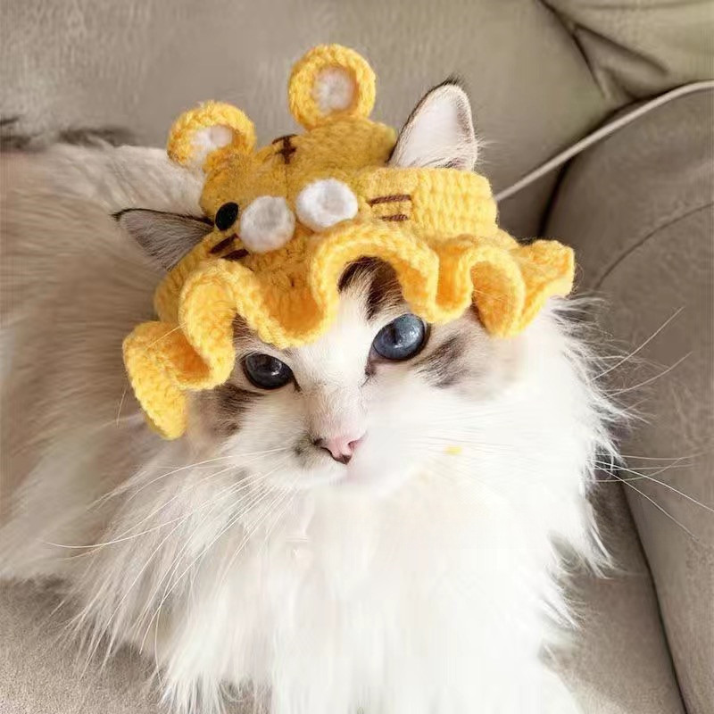 宠物头套猫咪狗狗编织帽子道具头饰搞笑变身服批发|undefined