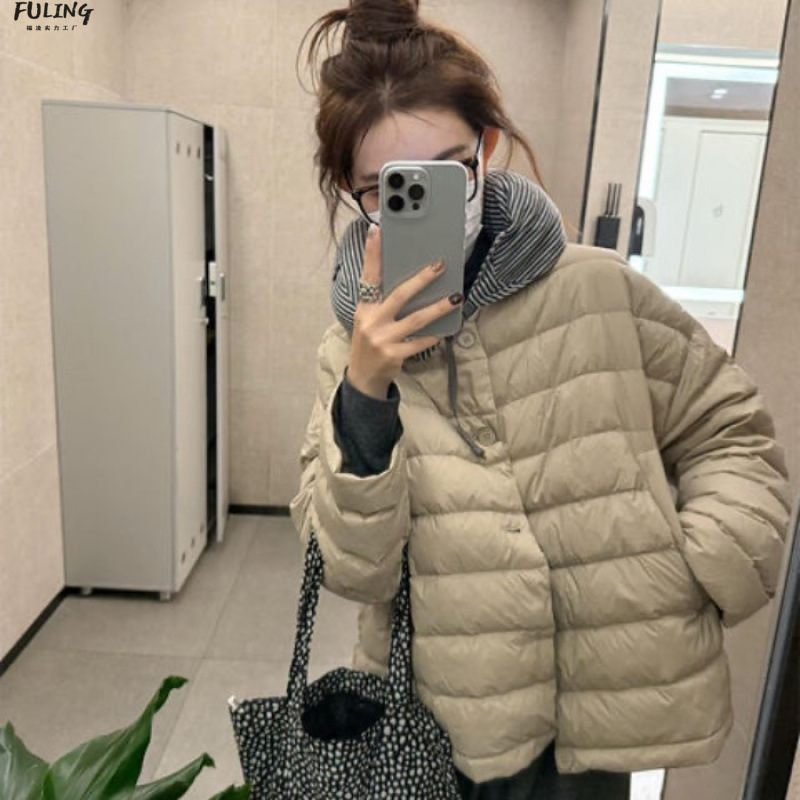 High-Fill down Ribbed down Jacket for Women, 2025 Winter New Style, Extremely Stylish and Luxurious, Warm White Duck down Short Coat