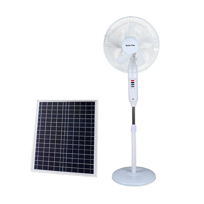 ventilador solar transfronterizo ventilador de piso de carga al aire libre gran viento vertical con iluminación ventilador solar doméstico