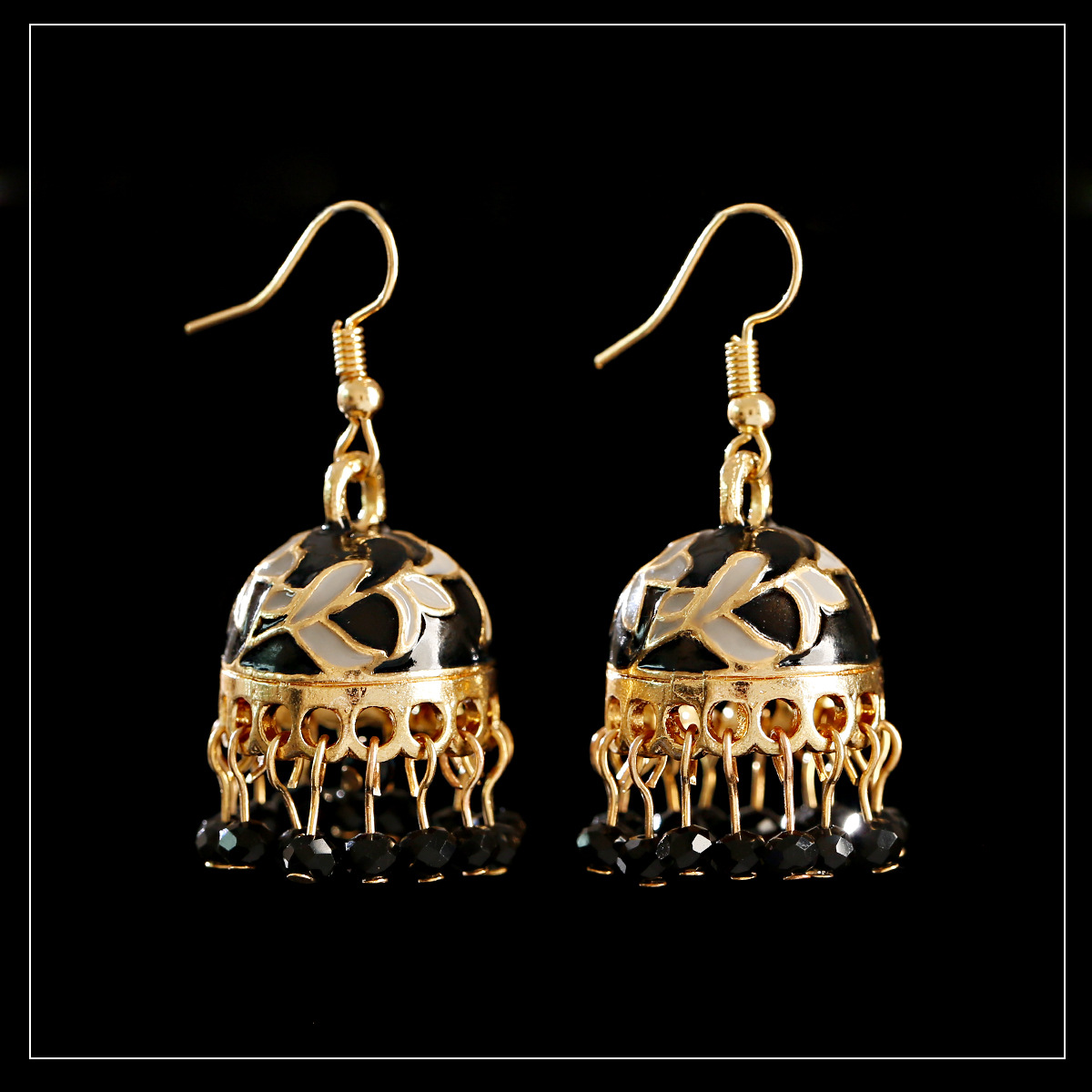 24g Weight Alloy Ear Needle Material Ear hook Classification 1 Pair Quantity Daily, Date Occasion Metal Material Flower Pattern Women's Gender Ethnic Style Style 1 Pair Ethnic Style Flower Metal Ear Hook 3