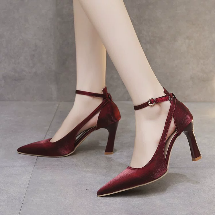 Французские туфли на высоких каблуках с заостренной пряжкой модные туфли весна и осень 2024 новые сказочные ветровые туфли на каблуках 8 см