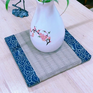 新款家居高级感装饰隔热垫定制蔺草席编织餐垫日式加厚杯垫茶壶垫
