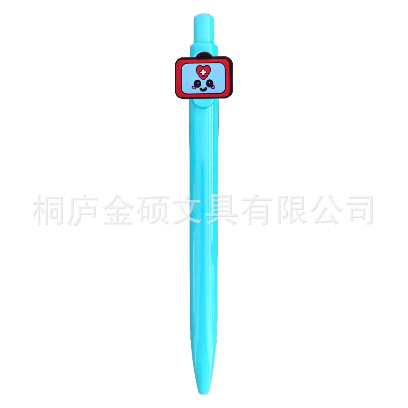 外贸护士笔简约创意纯色糖果色软质卡通圆珠笔黑笔可爱按动笔医生|undefined