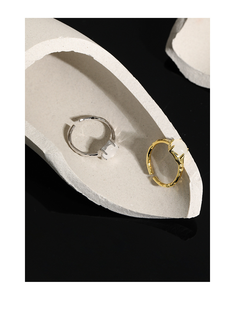 Fashion Geometric Sterling Silver Plating Crystal Open Ring