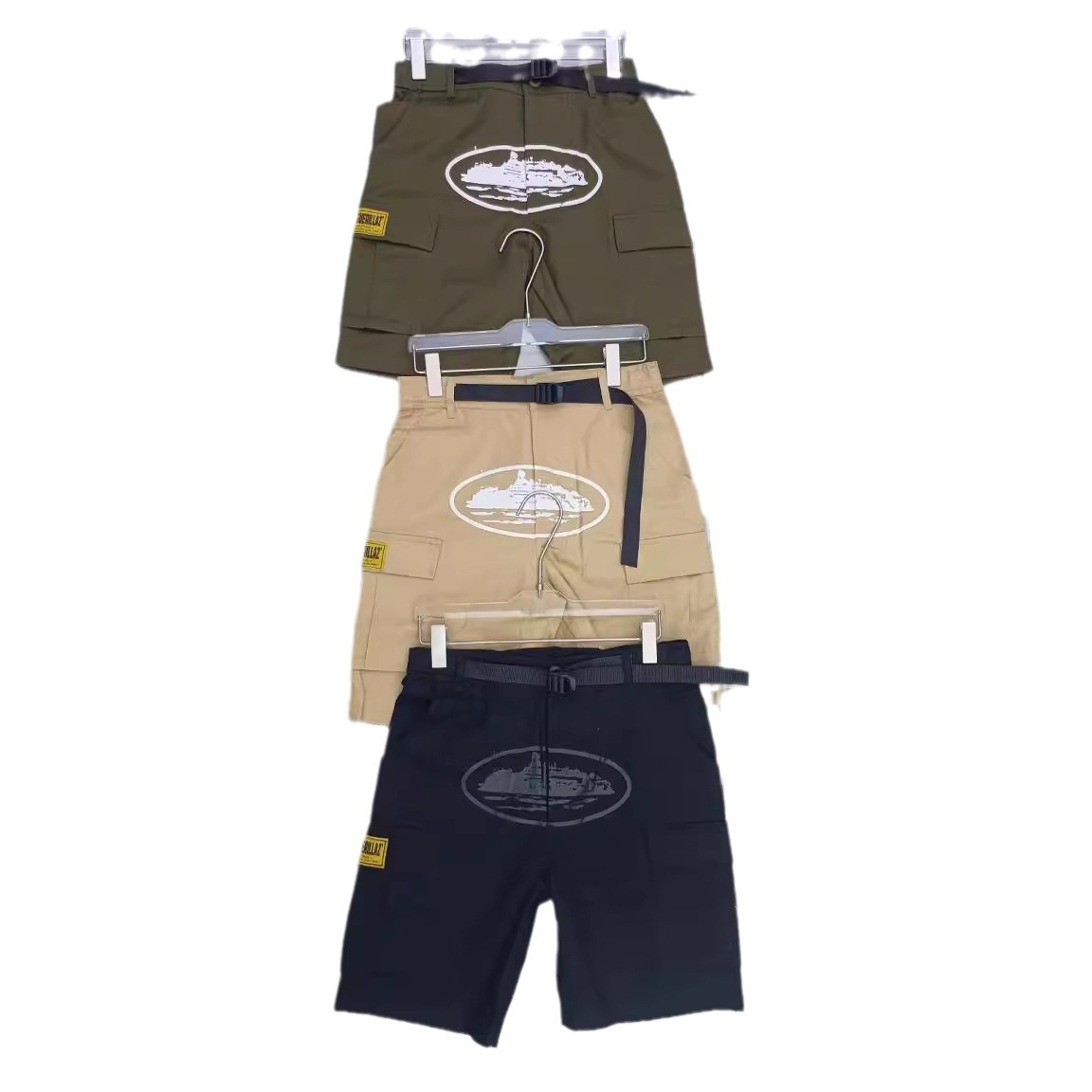 Alta calle suelta casual impreso multi-Bolsillo pantalones cortos