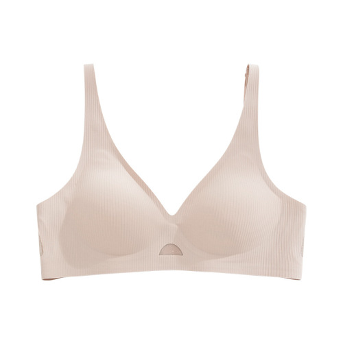 New style seamless jelly bra for women with big breasts and small bra, push-up adjustable striped lace bra without steel rings