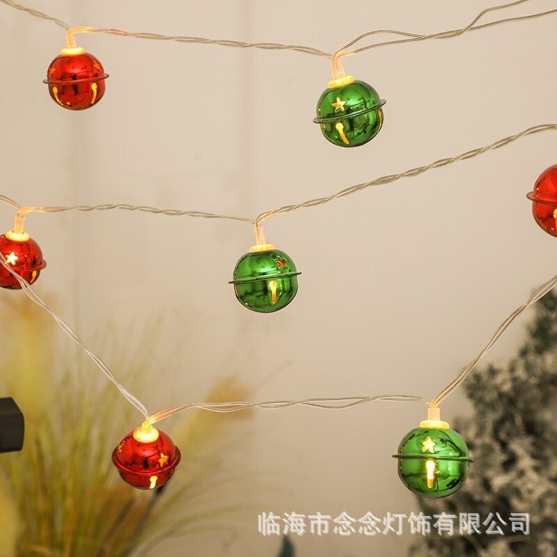 国境を越えた新しい太陽エネルギー鉄芸クリスマスベルLEDカラーランプ小夜灯クリスマスシーン装飾小夜灯|undefined
