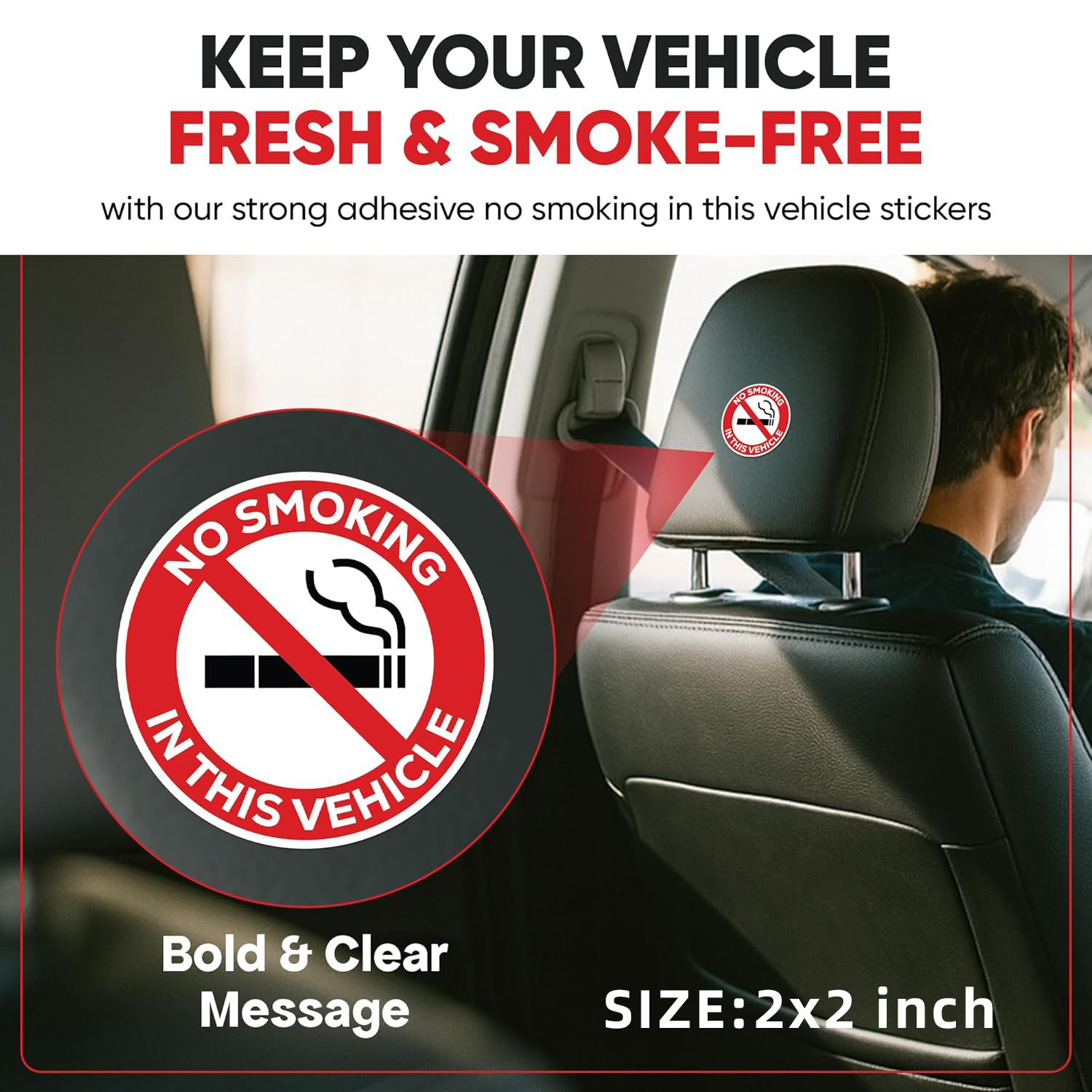 Amazon No Smoking Stickers No Smoking Vehicle No Smoking Waterproof Vinil Car Stickers image 2