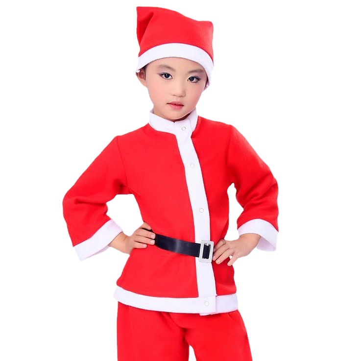 Fábrica al por mayor decoraciones de Navidad ropa de hombre Santa Claus vestir ropa traje de Navidad CONJUNTO DE 5 piezas