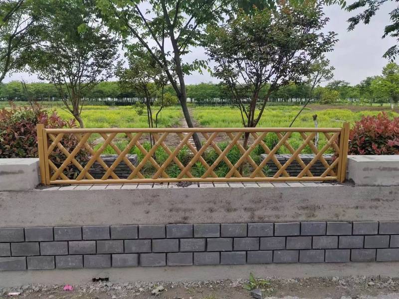 模造竹フェンスステンレス鋼屋外野菜畑庭フェンス新しい田舎公園模擬竹フェンス中庭竹フェンス|undefined