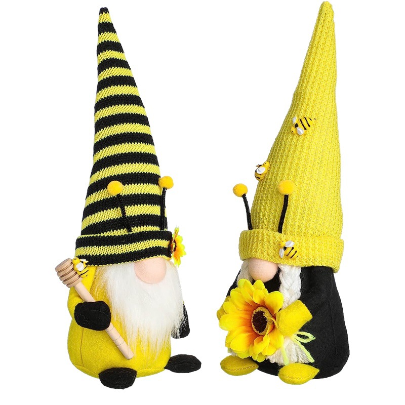 Amazon nuevo día de las abejas muñecas decoraciones enanos ancianos Rudolph abejas girasol muñecas decoraciones sin cara