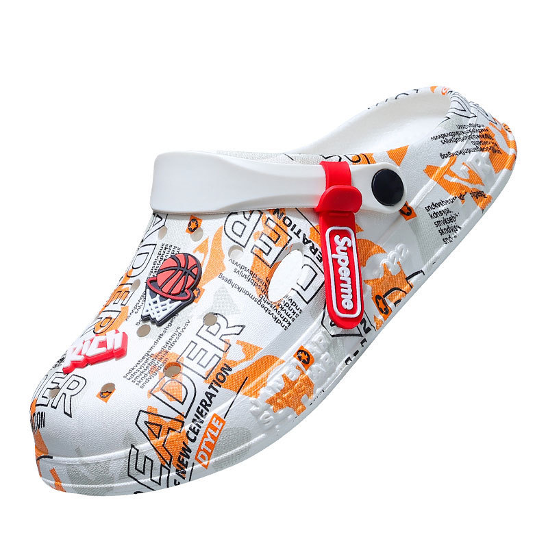 Zapatos con agujeros de camuflaje de coco 2025 nuevas sandalias zapatos de playa para hombres zapatos de viaje casuales sandalias Baotou para hombres