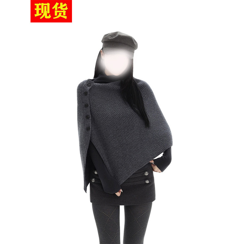 Via Del Sol 100% Sheep Wool Knitted Shawl Cape Large Version Sweater Autumn and Winter Design Top for Women Via Del Sol 100% Sheep Wool Knitted Shawl Cape Large Version Sweater Autumn and Winter Design Top for Women