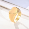 Seal stainless steel heart shaped, golden ring, jewelry, wholesale