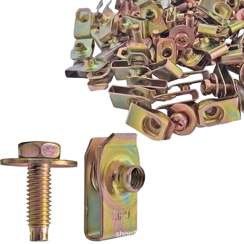 Cross-Border Export Car Protective Plate Bolt Screw Metal Steel Fastener Engine Underguard U-Shaped Clamp