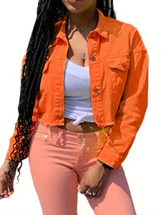 2025 Cross-Border New European and American Women's Green Denim Jacket Casual Long-Sleeved Hooded Top