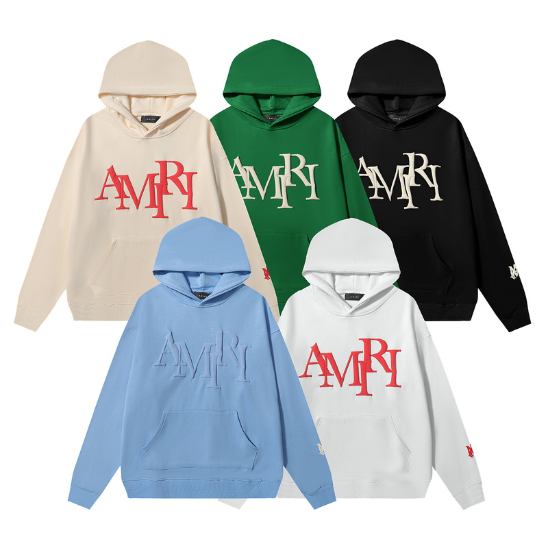 2024 American Style Trendy Brand AMIRI Classic Printed High Quality Cotton terry Casual Men's and Women's Hoodie Sweater