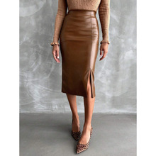 T 45313 PU Leather High Waist Skirt PU Ƥ��������ȹ�羳