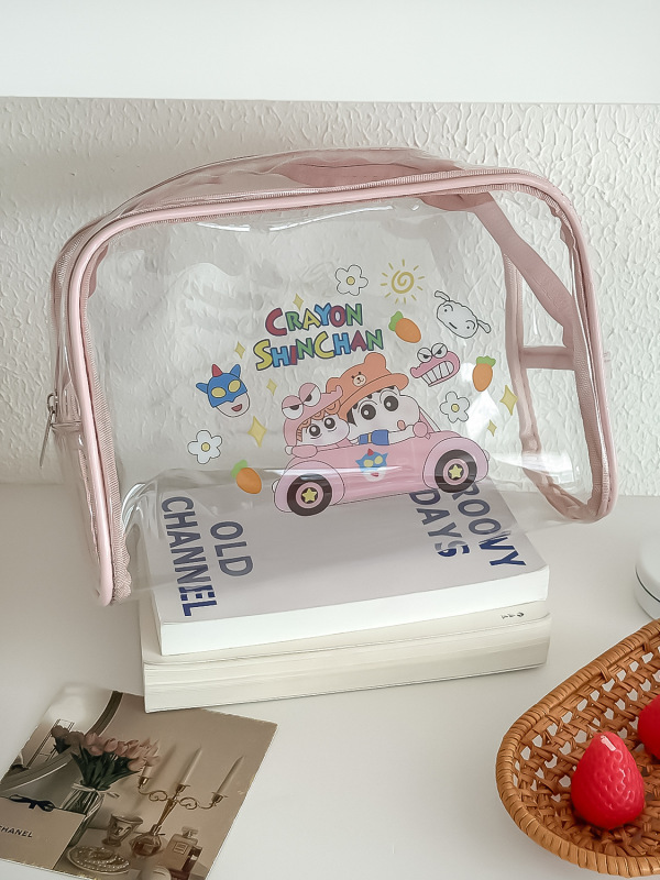 蜡笔小新PVC 化妆包可爱卡通透明防水外出旅行便携式大容量洗漱包|undefined