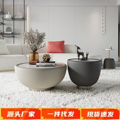 イタリア式の軽い豪華な岩板の大きさのお茶のいくつかの組み合わせの丸い碗の形は現代の簡単なクリームの風の家庭の客間のお茶のテーブルを整えます。