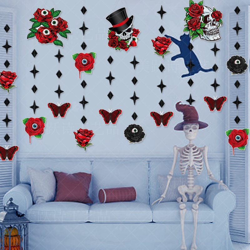 Nuevo colgante de Halloween europeo y americano, decoración de la escena del festival de Halloween, colgante de línea de coche, decoración de terror