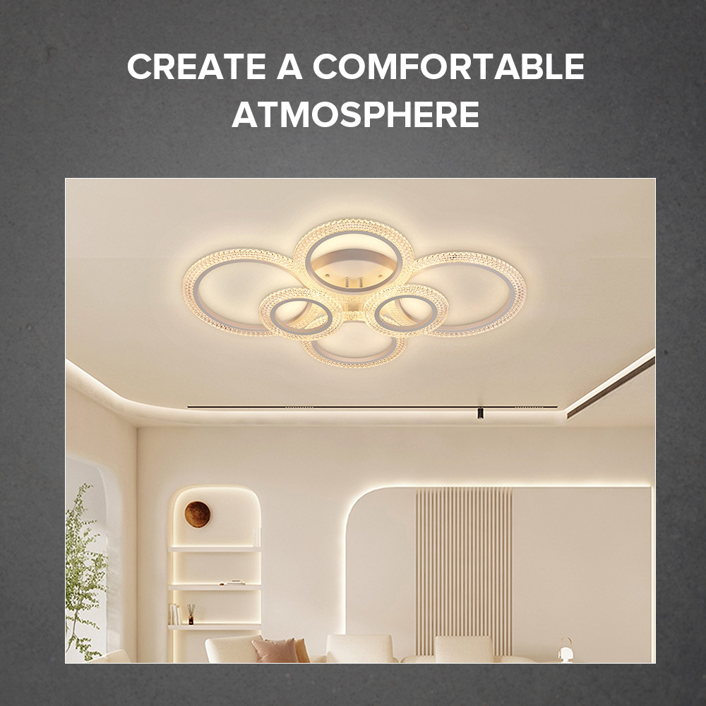Amazon acrílico transfronterizo lámpara de techo de sala de estar LED burbuja anillo de lámpara de dormitorio luces de comedor de moda creativas