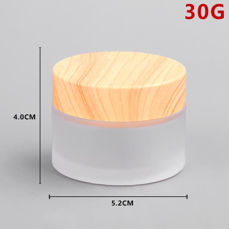 Grano de madera artesanal botella de vidrio cosmética esencia botella de vidrio cosmética sub-botella crema de tóner botella vacía
