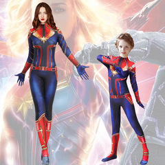 Halloween Captain Marvel cosplay costume children's tight-fitting performance outfit stage role-playing costume